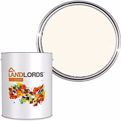 Landlords Paint White Kitchen and Bathroom Satin Gloss Water Based Paint, 1 l – 1