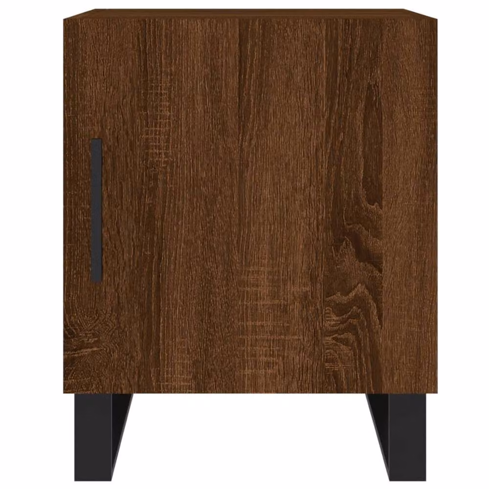 Berkfield Home Set of 2 Modern Brown Oak Bedside Cabinets, W/D/H: 40 x 40 x 50 cm – 5