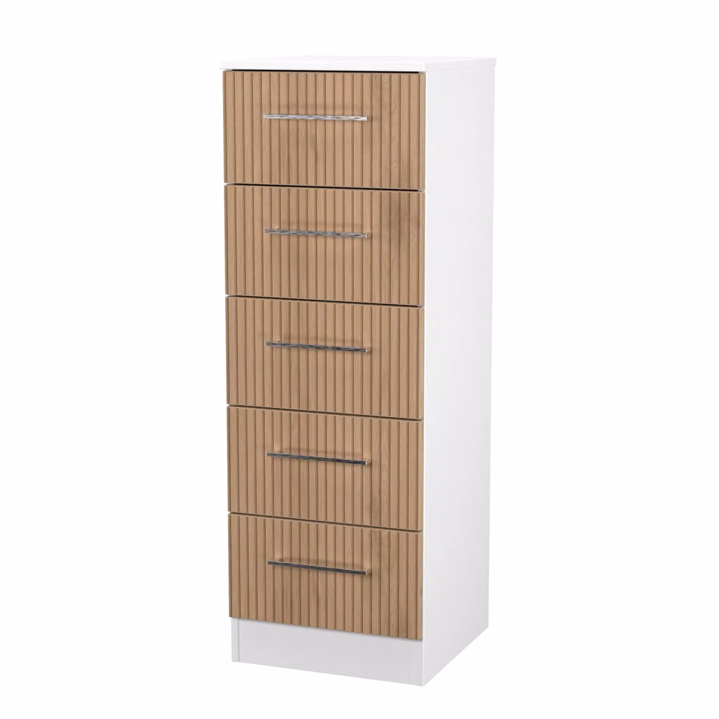 Ready Assembled 2 U Gloucester 5 Drawer Tall Bedside Chest in White – 2