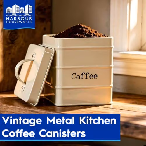 Harbour Housewares Metal Coffee Storage Canister with Airtight Lid, Grey – 3