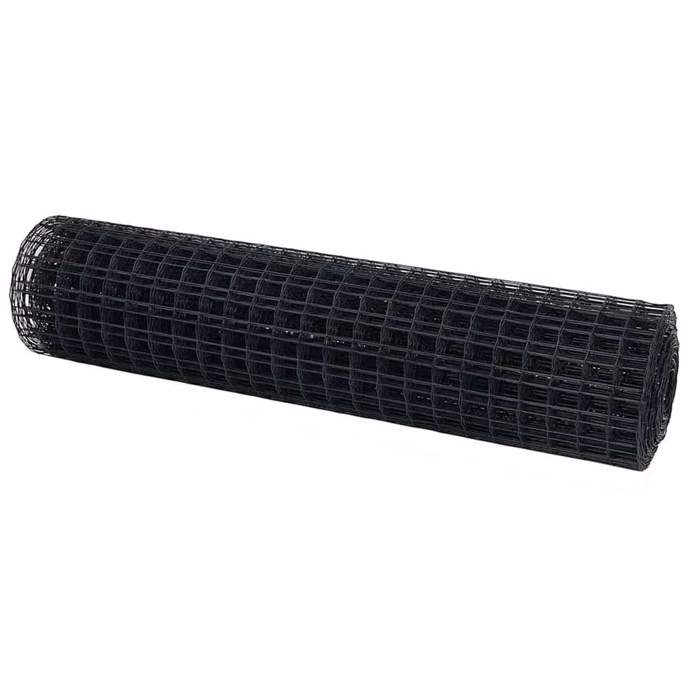 Berkfield Home Modern Euro Fence Grey 1, 2x25 m PVC-Coated Steel Round Fence in Dark Grey, H: 120 cm, W: 25 m – 3