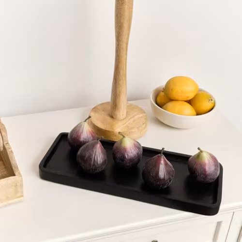 Melody Maison Black Rectangular Wooden Tray W: 34.5 cm – 1