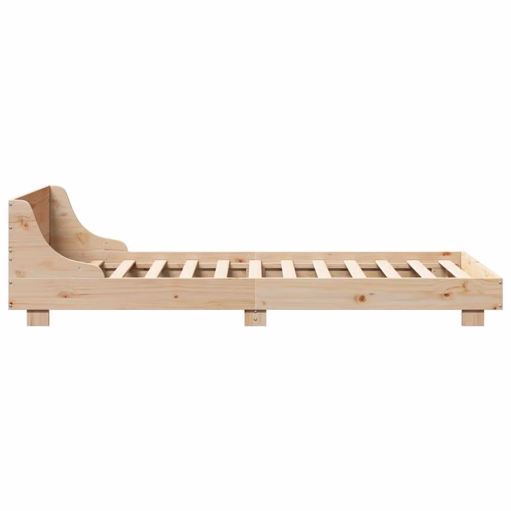 Berkfield Home Single Solid Wood Pine Bed Frame in Brown, W/D/H: 90 x 190 cm – 2