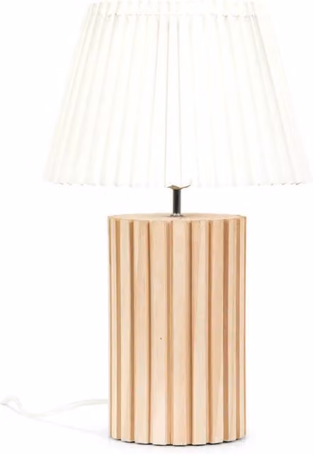 ValueLights Brooke Wooden Table Lamp in Brown and White