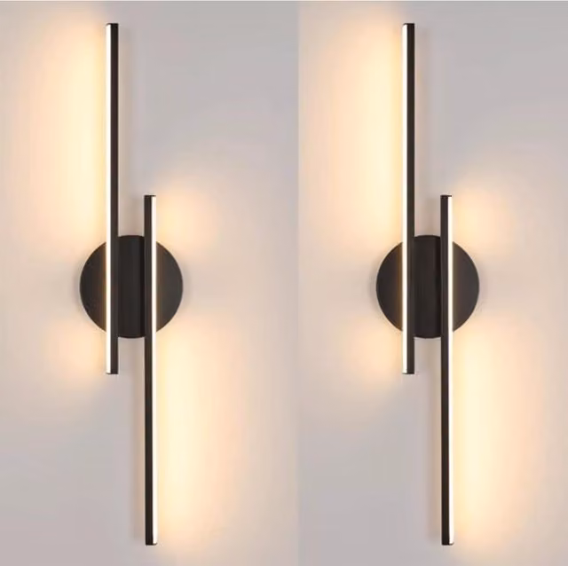 Bath Plus TB+ Modern Black Aluminium LED Up and Down Wall Light with Warm White Glow