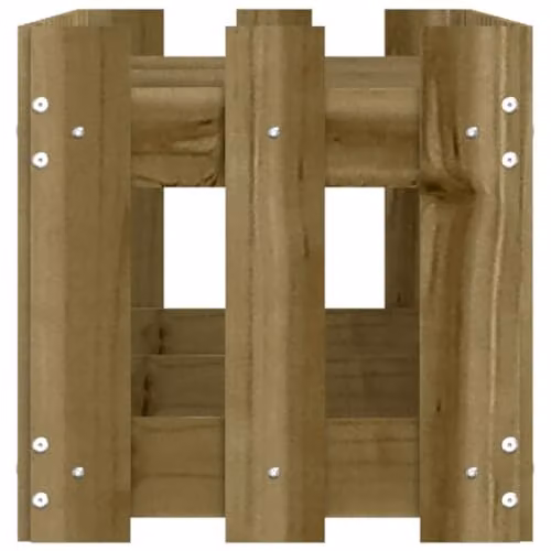 vidaXL Brown Impregnated Wood Garden Raised Bed with Fence Design W/D/H: 150 x 30 x 30 cm – 4