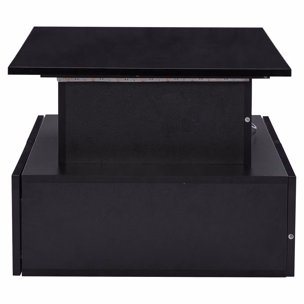 BTM Rectangular High Gloss Black Lift Table with LED and 4 Drawers – 4
