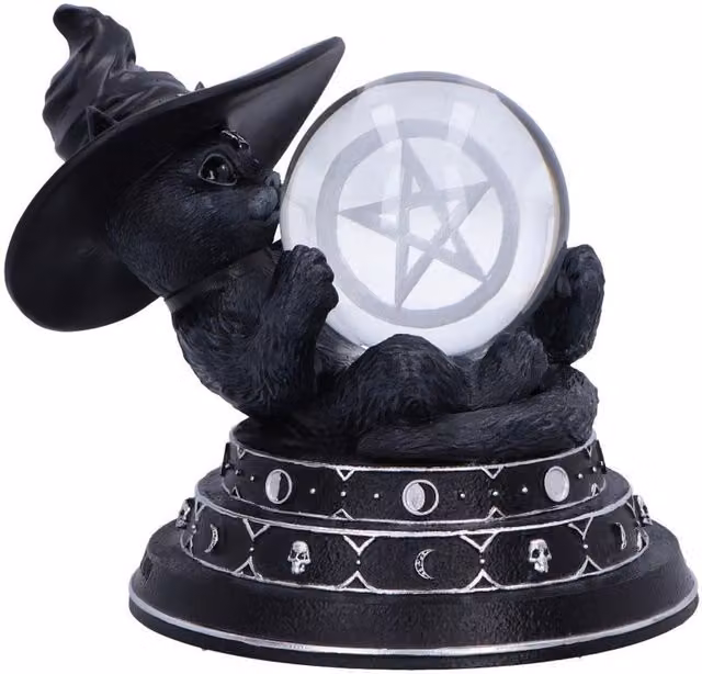 Nemesis Now Purrah's Fortune Cult Cutie Black Animal Figurine, Height: 12.2 cm