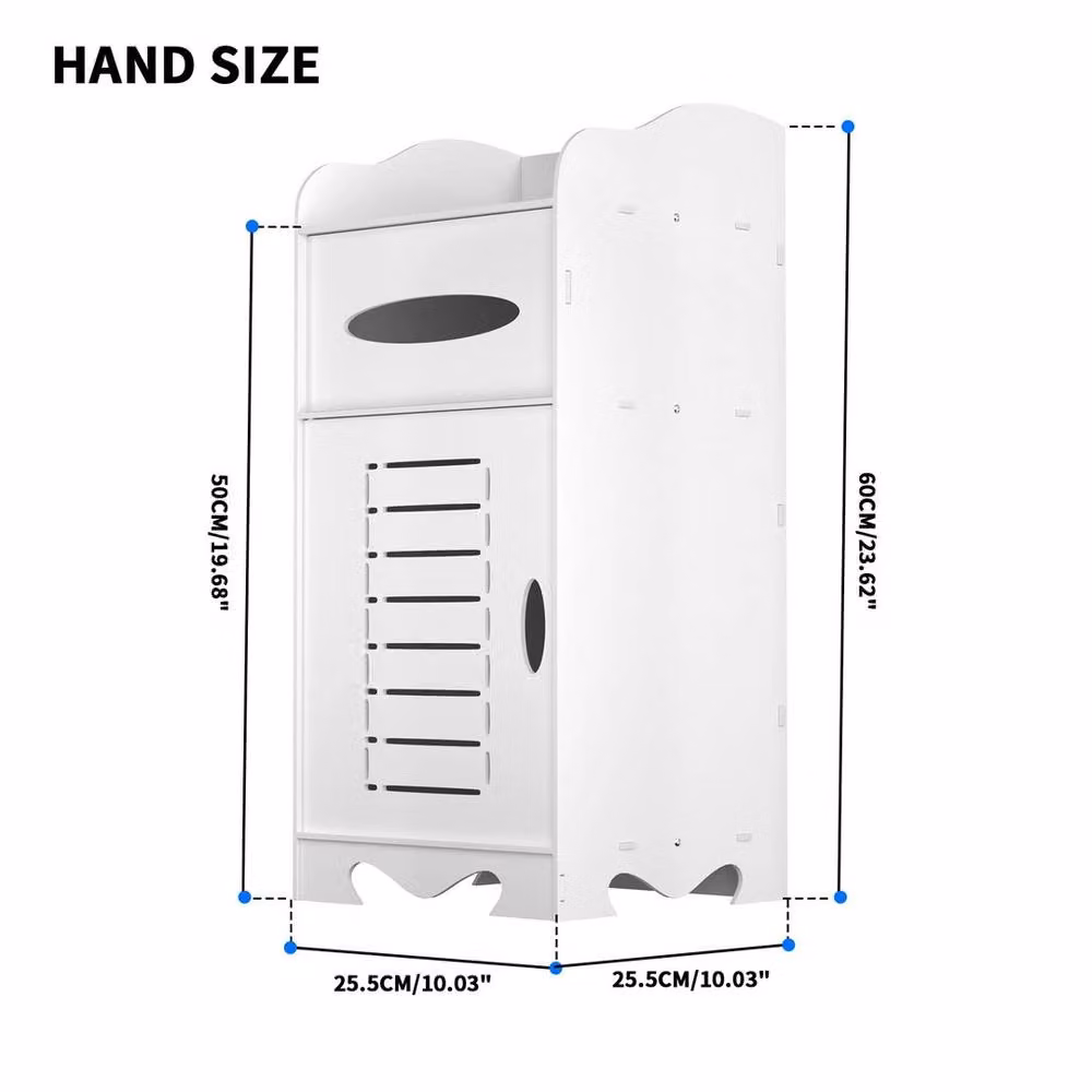 EONLION White Waterproof Bathroom and Kitchen Storage Cabinet, W: 60 cm, D: 25.5 cm, H: 25.5 cm – 2