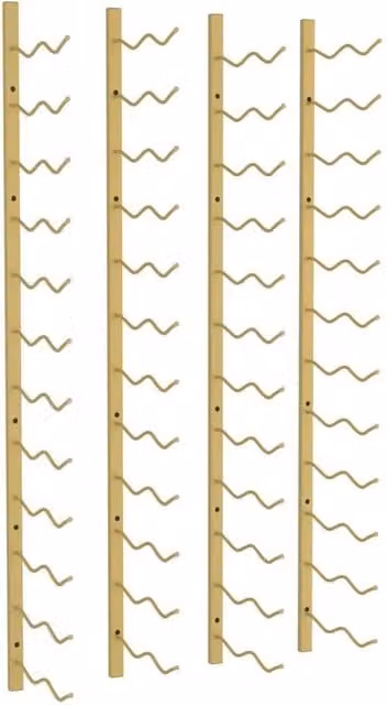Berkfield Home Wall Mounted Gold Metal Wine Rack for 24 Bottles, Set of 2