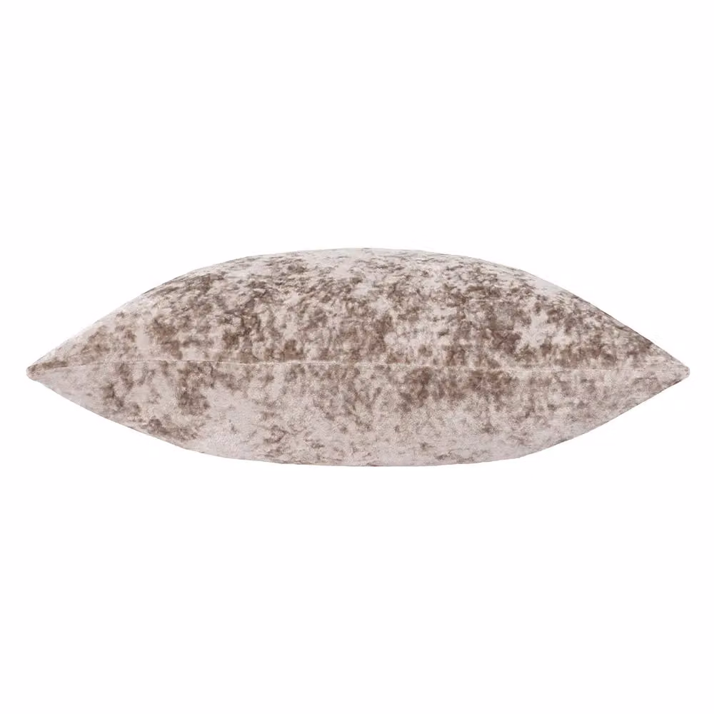 Paoletti Verona Crushed Velvet Square Polyester Filled Cushion in Beige, W/D/H: 55 x 55 x 55 cm – 4