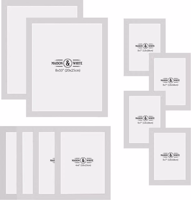 Maison & White Set of 10 Assorted Rectangular Single Photo Frames in White
