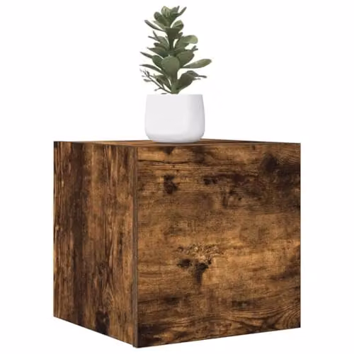 vidaXL Wall Mounted TV Cabinet in Brown Smoked Oak, W/D/H: 30.5 x 30 x 30 cm – 3
