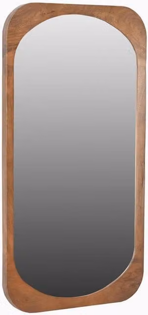 FurnitureboxUK Finley Mid-Century Walnut Wood Wall Mirror, Brown, W: 90 cm, H: 50 cm – 1
