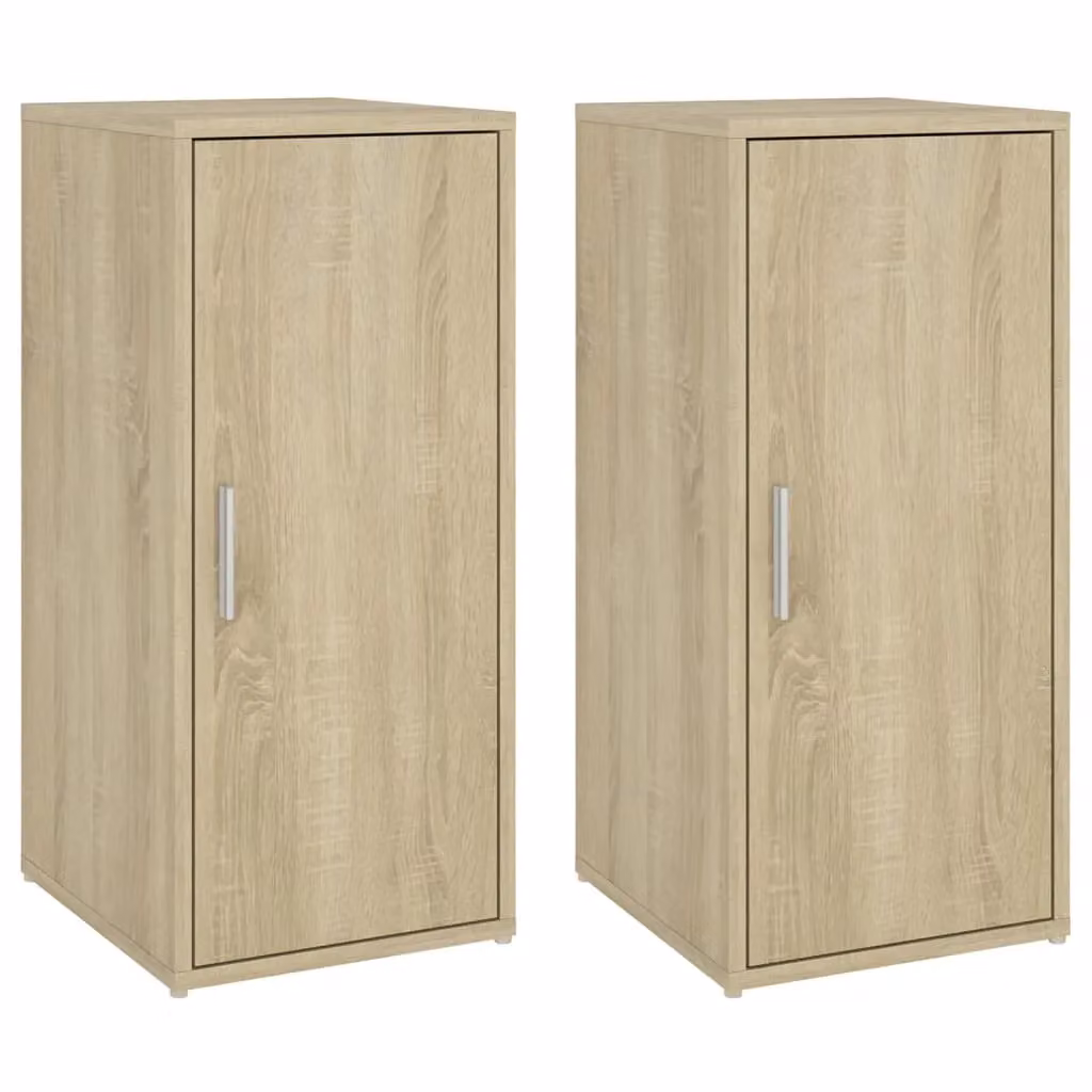 Berkfield Home Set of 2 Sonoma Oak Shoe Cabinets, Brown, W/D/H: 32 x 35 x 70 cm – 3