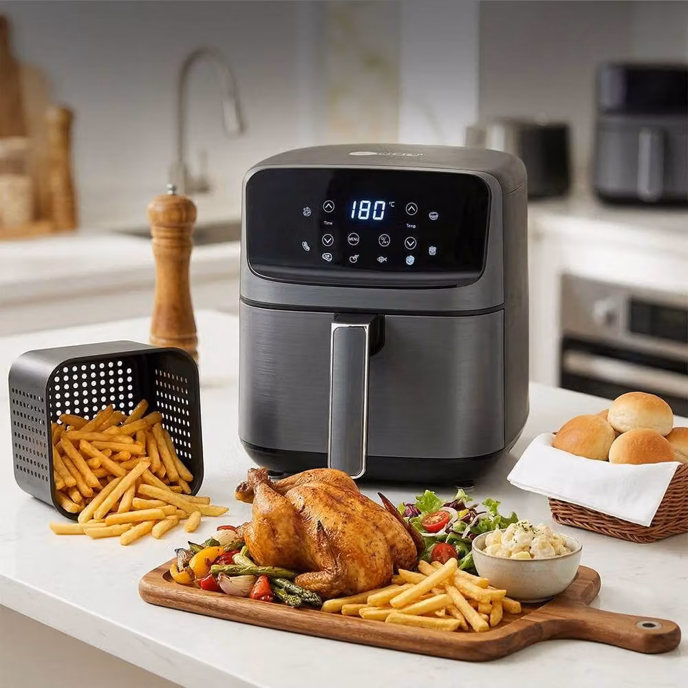 AFRA 4.5L Digital Air Fryer 1200W with LED Touch Controls and Timer in Grey – 3