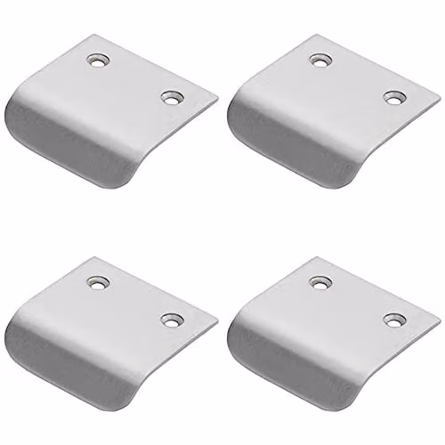 Loops 4 Pack Semi Concealed Flush Pull Cabinet Finger Handles in Chrome with 29mm Fixing Centres