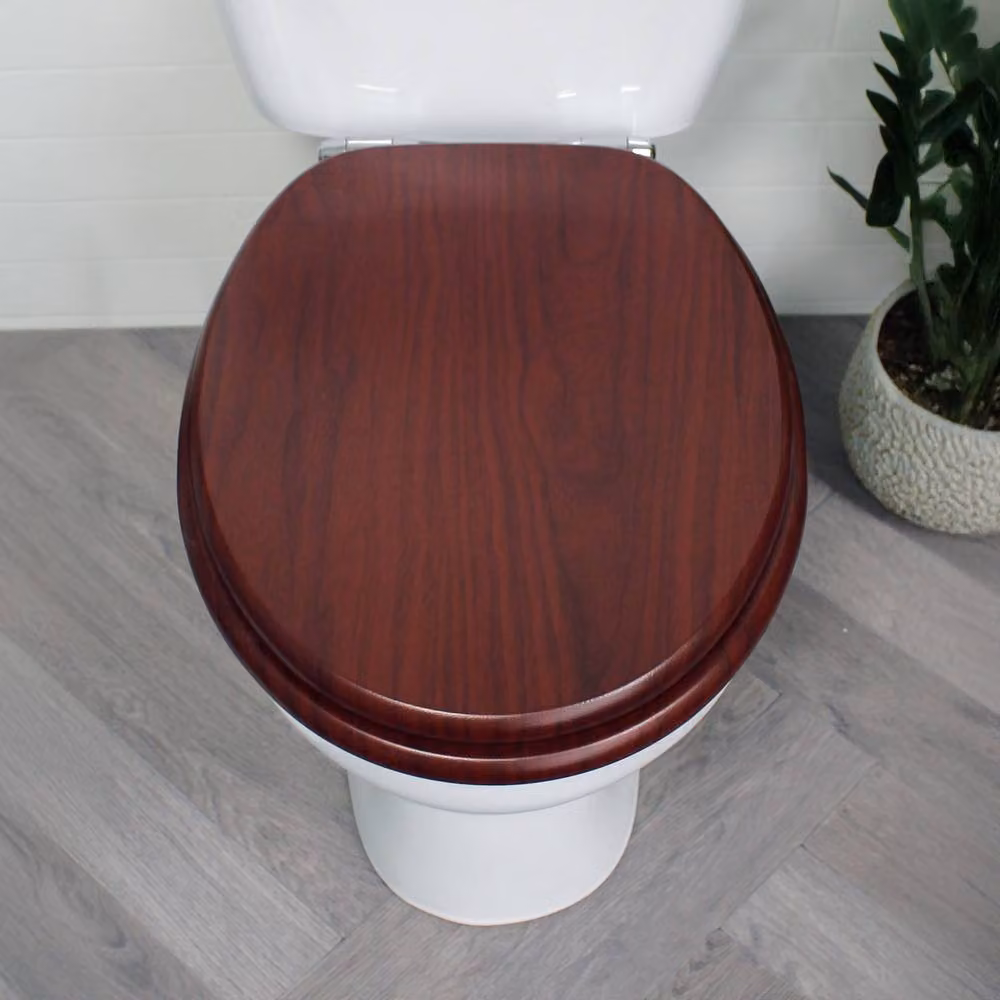 Showerdrape Oxford Mahogany Wooden Toilet Seat in Dark Brown – 2