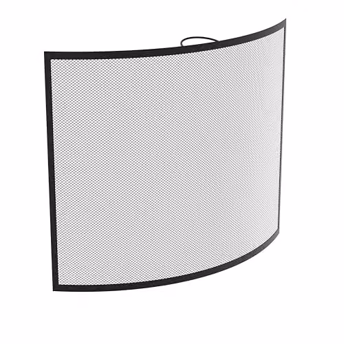 Fire Vida Buckton Spark Guard Fire Screen in Black, H 66.0 cm x W 60.0 cm x D 8.0 cm – 1