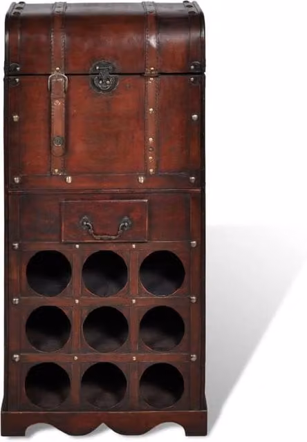 Berkfield Home Lacquered Wooden Wine Rack in Red for 9 Bottles – 1