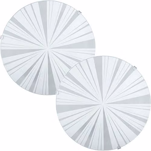 Loops 2 Pack Modern White Wall and Ceiling Light with Satin Glass and E27 Socket