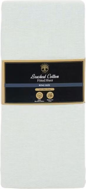 Divante Green Flannelette Brushed Cotton Fitted Sheet, W: 180 cm x L: 200 cm