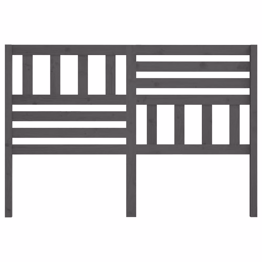 Berkfield Home Grey Rustic Solid Pine Wood Bed Headboard W/D/H: 126 x 4 x 100 cm – 3