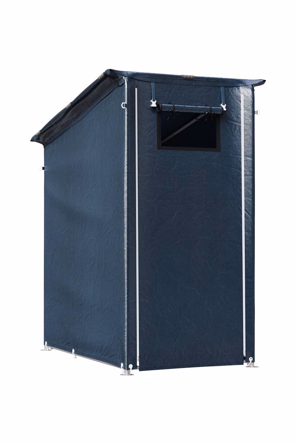 Living and Home Outdoor Garden Storage Shelter in Dark Grey with Roll-Up Zipper Door and Window, W/D/H: 91.44 x 91.44 x 190 cm – 2