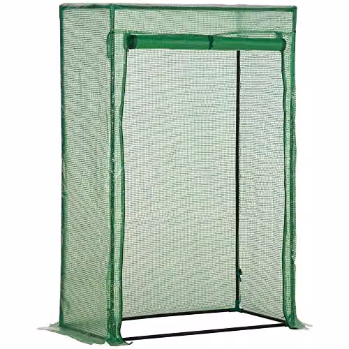 Outsunny Green Greenhouse with Zipper Roll-up Door and PE Cover, W/D/H: 100 x 50 x 150 cm – 1