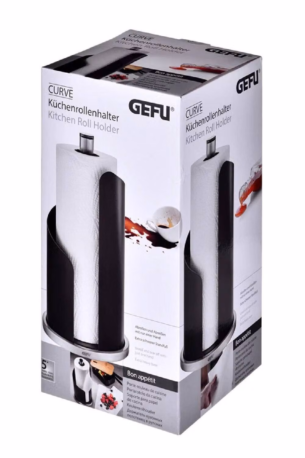 Gefu Curve Freestanding Paper Towel Holder with Weighted Base in Black – 5