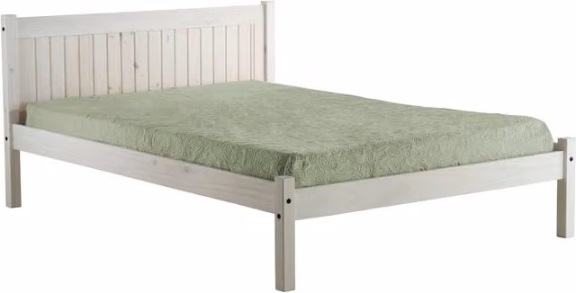 Birlea Rio Small Double Bed in White Wash Rustic Pine