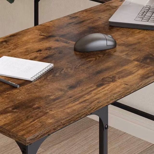 Berkfield Home Smoked Oak Decorative Desk in Brown, W/D/H: 139 x 139 x 75 cm
