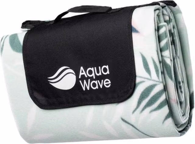 Aquawave Salva Leaf Print Picnic Blanket in Green with Carry Handle – 1