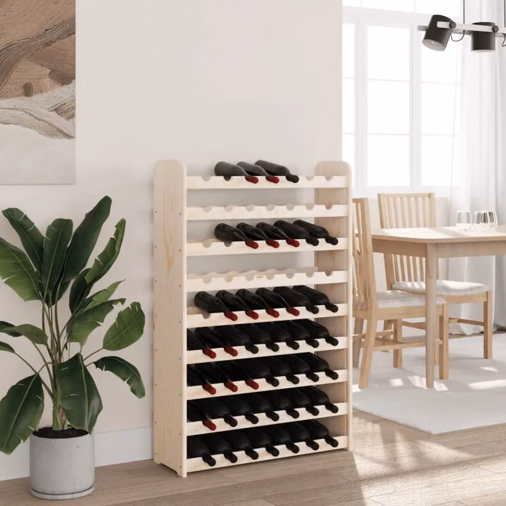 Berkfield Home Rustic Solid Pine Wine Rack, Brown, W/D/H: 72.5 x 25 x 111.5 cm – 3