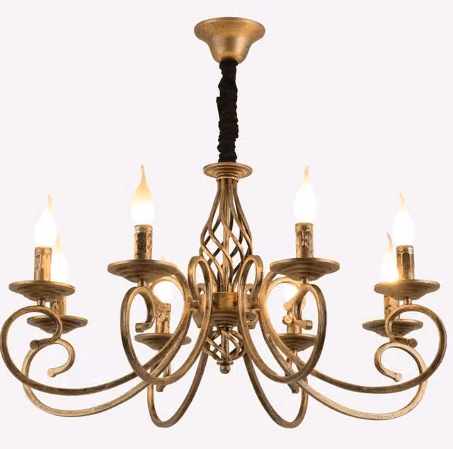 Bath Plus TB+ Adjustable Bronze Metal Suspended Industrial Chandelier