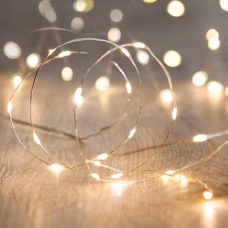 Lights4fun 50 Warm White LED Micro Fairy USB String Lights in Silver