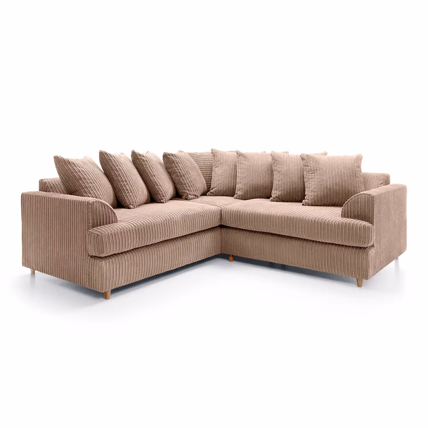 Abakus Direct Ferguson Left Facing Corner Sofa in Brown Cord Fabric – 2