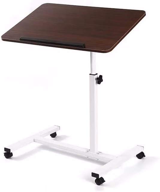 FLAVORA Brown Adjustable Portable Laptop Table W/D: 100 x 100 cm