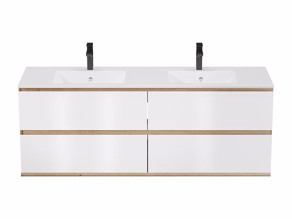 Vente-unique Wall-Mounted Bathroom Vanity Unit with Undermount Sink in Light Oak – 2
