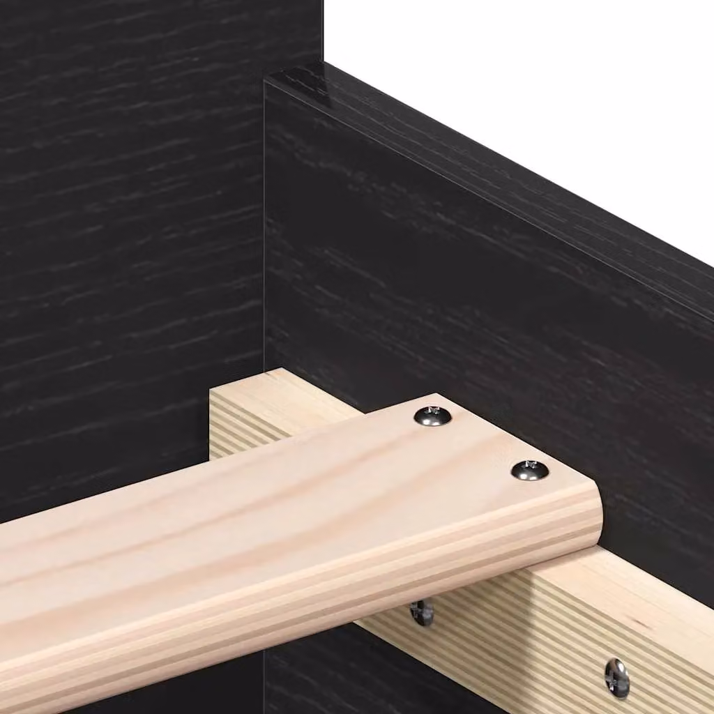 Berkfield Home Black Oak Bed Frame with Lift Up Base in Engineered Wood W/D/H: 190 x 75 x 50 cm – 5