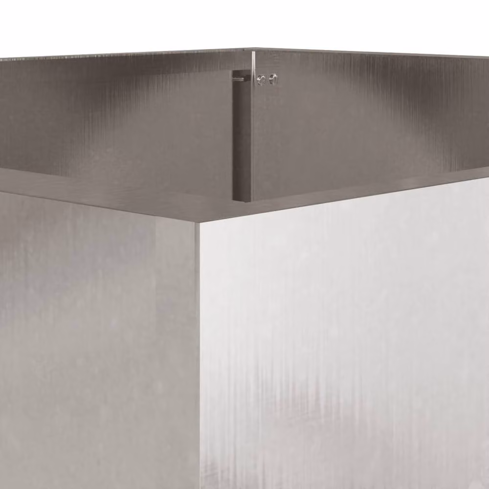 Berkfield Home Stainless Steel Planter Tub in Silver, W/D/H: 42 x 38 x 75 cm – 3