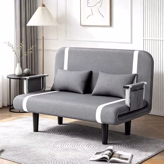 KORVIXA Double Fabric Sofa Bed Sleeper Couch in Grey