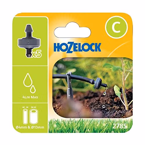Hozelock Button Dripper 4 mm/13 mm, Pack of 5, Yellow and Black – 1