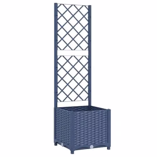 vidaXL Plastic Garden Planter Tub in Blue and Grey, W/D/H: 40 x 40 x 136 cm