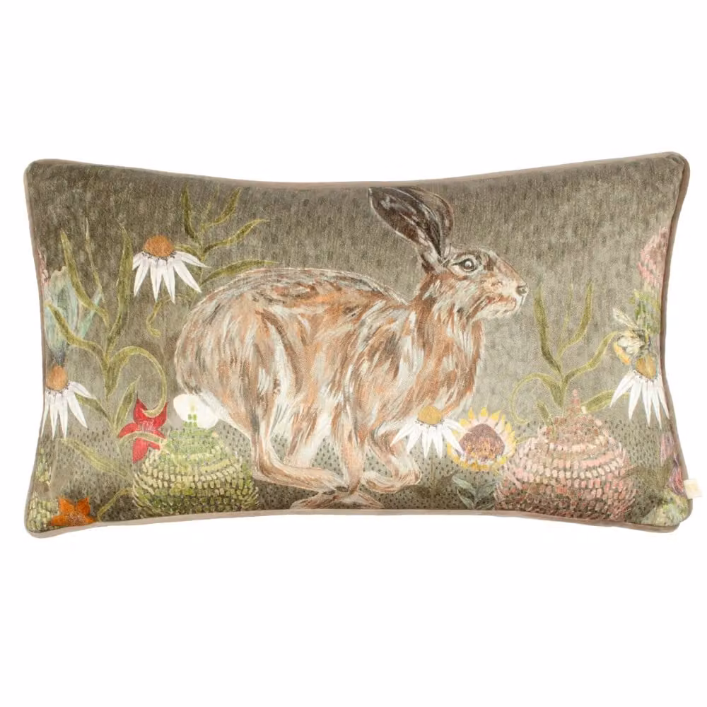 Wylder Floral Printed Chenille Rectangular Cushion in Green W: 50 cm, H: 30 cm, D: 30 cm – 2