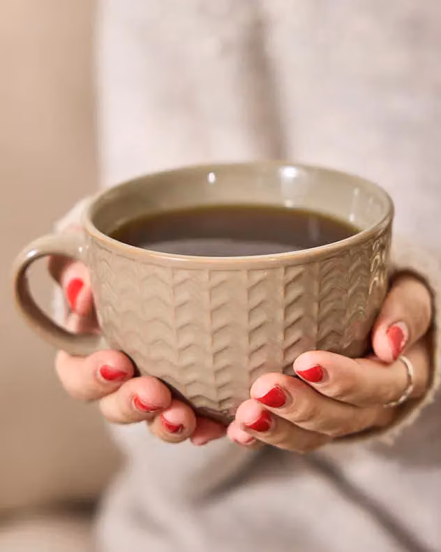 Dibor Set of 4 Grey Geometric Stoneware Coffee Mugs – 4