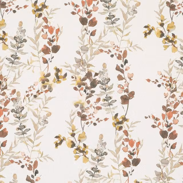 Ante Decor Arlene Fabric in Sienna, Red, Orange, White and Multicolour