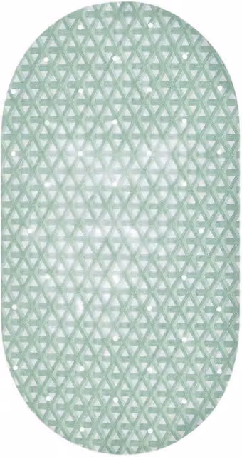 Showerdrape Medina Anti Slip PVC Bath Mat in Green, W: 69 cm, D: 36 cm