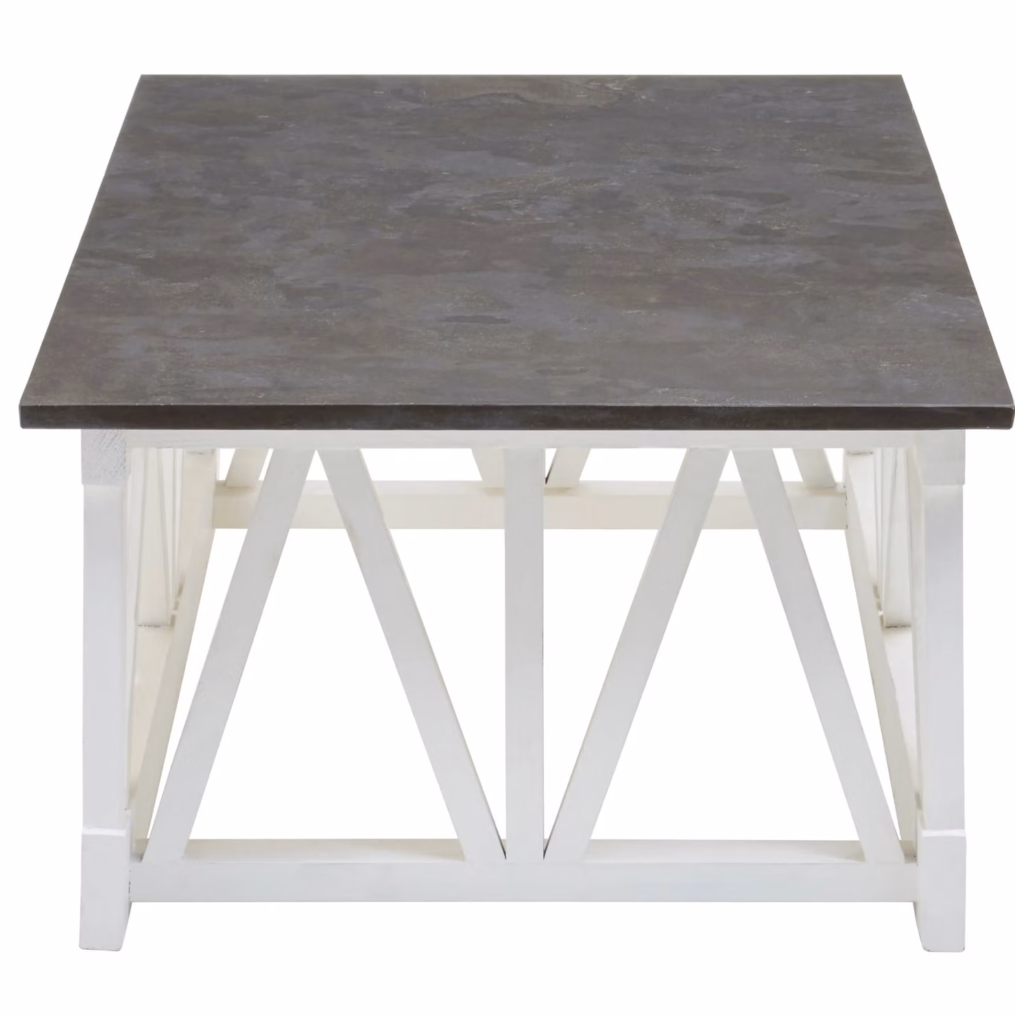 Orsina Modern Rectangular Coffee Table with Natural Stone Top and Alder Wood Base in White and Black, W/D/H: 150 x 60 x 45 cm – 2