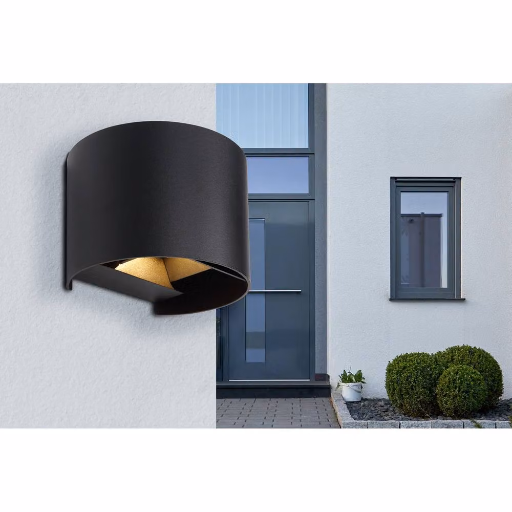 Netlighting Veronika Outdoor Up and Down LED Wall Lamp in Black with Transparent Glass Shade, IP54 Rated – 3